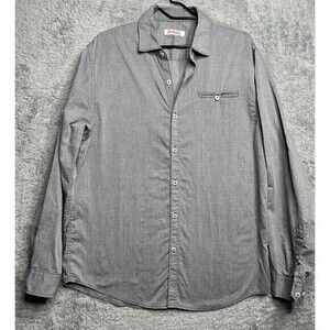 Mens Michael Brandon Western‎ LS Button Front Shirt Size L Gray  accent